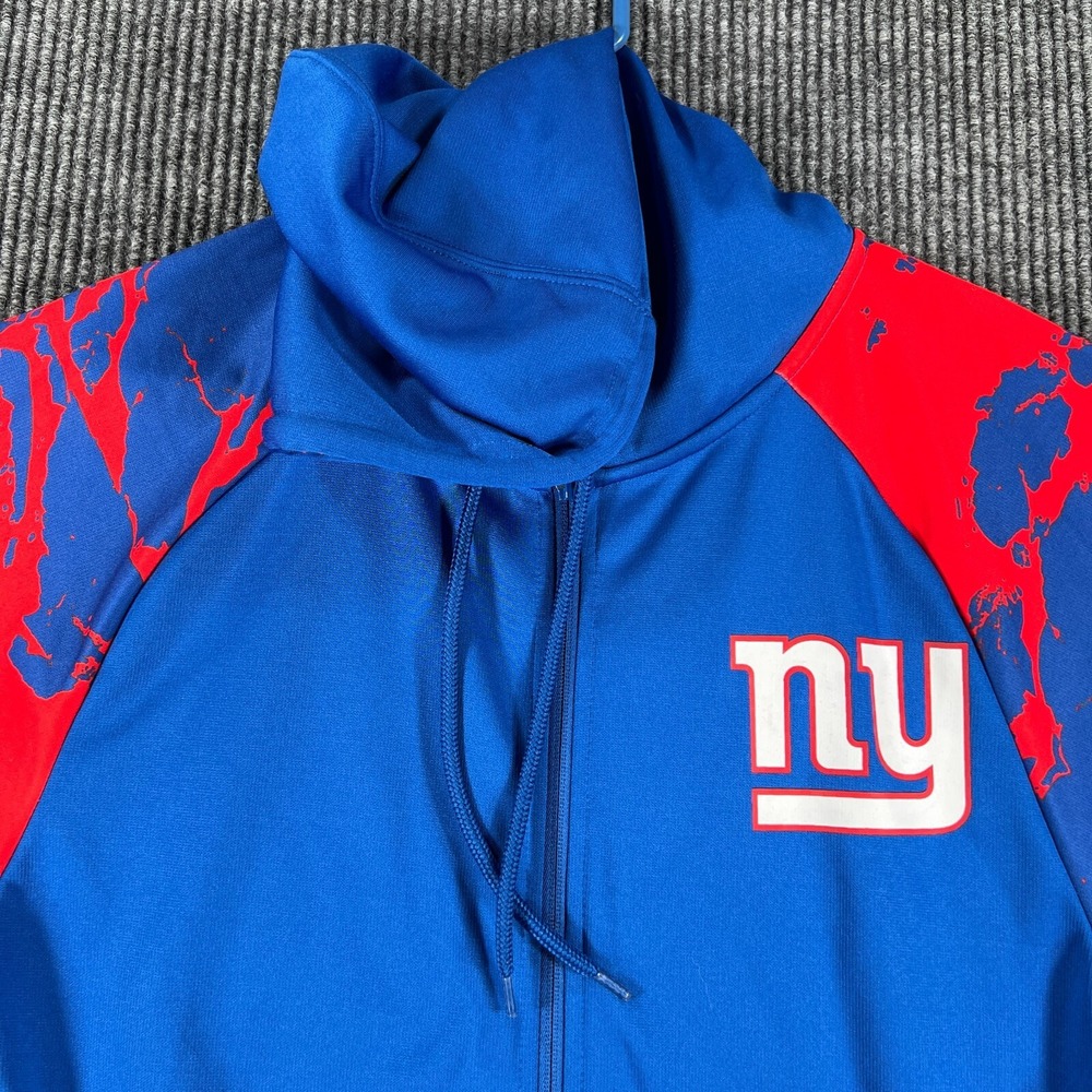 New York Giants Hoodie Sweatshirt Jacket Mens Small Blue Long Sleeve Full Zip